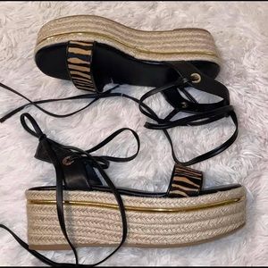 BLEECKER & BOND Zebra Platform Espadrilles